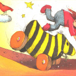 Gegen 23 Uhr erreichten wir das Ziel als Sieger. Der Willi und die Tigerente.@ Janosch Film & Medien AG Janosch, Gegen 23 Uhr errichten wir das Ziel