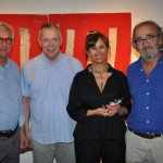 von links. Lothar Niederberghaus, Ulrich Manfraß, Ana Quintas, Ramon Canet, Foto, Kunstverein von links. Lothar Niederberghaus, Ulrich Manfraß, Ana Quintas, Ramon Canet