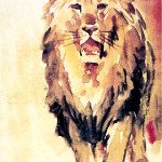 Löwenaquarell Löwenaquarell