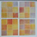 Peter Paul Berg, Variationen über ultramarin Blau, Kadmium Orange/Gelb/Rot,1999