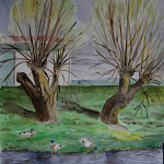 Frank Täubner, Weiden am Fluss, 2023