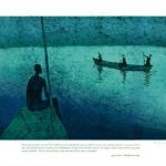 Albert Camus, Tagebücher, Allein auch mit dem Horizont, Farbholzschnitt 2010© Galerie Hunold